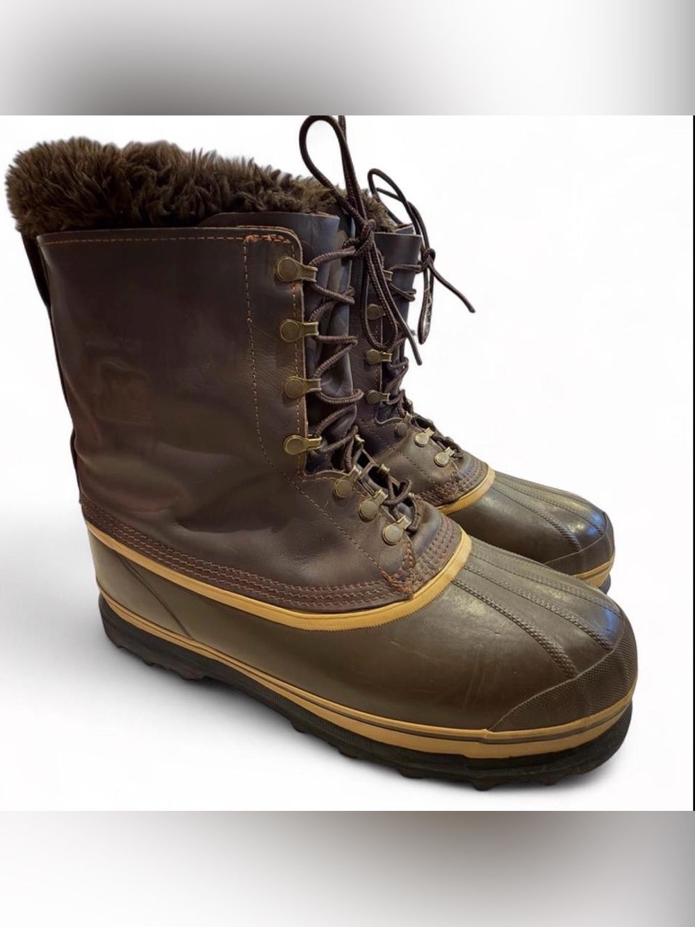 Sorel Dominator Canada Brown Insulated Lace-Up Men's Snow Boots size 13